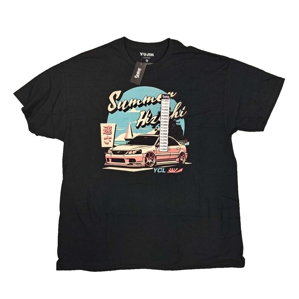 Yujin Summer Hizashi JDM Car Graphic T-Shirt Mens XL Black Spencers New Tag